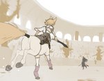 Rating: s
ID: 4476556
Date: 2023-12-16 17:19:53 -0500
Status: active
Score: 29
accessory action_pose arena blonde_hair blurred_background centaur clothed clothing cutesune equid equid_taur european_mythology feet female fight fingers fur furgonomics greek_mythology hair hi_res holding_melee_weapon holding_object holding_sword holding_weapon hooves human_torso humanoid humanoid_taur leg_warmers legwear mammal mammal_taur melee_weapon mythology outside pose prosthetic quadruped running seraphine_(cutesune) shirt split_form sword tail tail_accessory tailband taur tights topwear underhoof weapon white_body white_clothing white_fur white_shirt white_topwear post #4476556