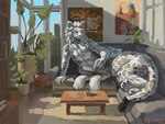 Rating: s
ID: 5444140
Date: 2025-03-19 17:48:27 -0400
Status: active
Score: 21
4:3 blue_eyes book detailed_background digital_media_(artwork) digital_painting_(artwork) felid felid_taur fur furniture hi_res hilyasp inside male mammal mammal_taur painting_(artwork) pantherine pantherine_taur paws plant reading reading_book reclining snow_leopard snow_leopard_taur sofa solo table tail taur white_body white_fur post #5444140