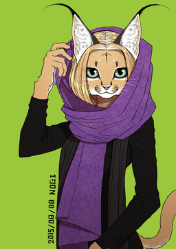 2015 5_fingers anthro black_clothing black_dress black_fur caracal clothed clothing countershade_face countershading digital_media_(artwork) dress ear_tuft eyelashes eyes_visible_through_hair feline female front_view fully_clothed fur green_background hair humanoid_hands inner_ear_fluff kemono long_sleeves looking_at_viewer mammal mouth_closed multicolored_fur nogi pink_nose portrait purple_scarf raised_arm raised_tail scarf short_hair simple_background skinny_tail solo standing tan_fur tan_hair tan_tail teal_eyes three-quarter_portrait tuft whiskers white_countershading white_fur
Rating: Safe
Score: 3
User: Schuppo
Date: June 24, 2017 2015 5_fingers anthro black_clothing black_dress black_fur caracal clothed clothing countershade_face countershading digital_media_(artwork) dress ear_tuft eyelashes eyes_visible_through_hair feline female front_view fully_clothed fur green_background hair humanoid_hands inner_ear_fluff kemono long_sleeves looking_at_viewer mammal mouth_closed multicolored_fur nogi pink_nose portrait purple_scarf raised_arm raised_tail scarf short_hair simple_background skinny_tail solo standing tan_fur tan_hair tan_tail teal_eyes three-quarter_portrait tuft whiskers white_countershading white_fur
Rating: Safe
Score: 3
User: Schuppo
Date: June 24, 2017