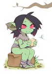 Rating: s
ID: 3392427
Date: 2022-06-15 00:35:20 -0400
Status: active
Score: 123
3_fingers 3_toes absurd_res bite_mark black_hair bodily_fluids breasts clothing digital_media_(artwork) ear_piercing eating feet female fingers food gobbo_(kooni) goblin green_body green_skin hair hi_res highlights_(coloring) humanoid humanoid_pointy_ears mammal noise_(artist) not_furry piercing pointy_ears pupils red_highlights red_sclera short_stack simple_background sitting slit_pupils smile solo tears toes torn_clothing translated_description post #3392427