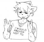 Rating: s
ID: 1250071
Date: 2017-06-20 11:36:42 -0400
Status: active
Score: 56
4_fingers anthro bodily_fluids clothing domestic_cat english_text felid feline felis fingers hi_res male mammal meme monochrome pochowek shirt simple_background skala slavoj_zizek solo sweat t-shirt text topwear white_background post #1250071