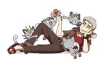 Rating: s
ID: 3161967
Date: 2022-02-06 13:03:57 -0500
Status: active
Score: 34
alolan_form alolan_meowth ambiguous_gender arm_support bottomwear clothed clothing eyes_closed footwear fully_clothed generation_7_pokemon grey_body grey_hair grey_tail group hair hand_on_leg hands_on_leg holding_object human kendama leg_grab light_body light_skin mammal nanu_(pokemon) nintendo pants pokemon pokemon_(species) red_clothing red_shirt red_topwear regional_form_(pokemon) shirt size_difference smaller_ambiguous ssalbulre tail tan_body tan_skin topwear undershirt post #3161967