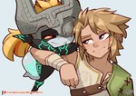 Rating: s
ID: 5347348
Date: 2025-02-02 16:55:15 -0500
Status: active
Score: 102
2025 5_fingers anthro arm_markings arm_wraps black_body black_eyebrows black_skin blonde_hair blue_eyes blush blush_lines brachyzoid closed_smile clothed clothed_human clothed_male clothing cute_fangs duo ear_markings eyebrows fangs female female_humanoid fingers floating fused_shadow green_clothing green_markings grey_clothing grey_headgear grey_headwear hair headgear headwear human humanoid hylian imp larger_male leg_markings link looking_at_another male male/female male_human mammal markings medium_hair midna monotone_body monotone_hair monotone_skin mouth_closed multicolored_body multicolored_skin narrowed_eyes nintendo not_furry one_eye_obstructed one_fang pupils red_eyes resting_on_partner short_stack signature simple_background size_difference smaller_female smile smiling_at_another smirk smirking_at_another speech_bubble tan_eyebrows tan_hair teeth text the_legend_of_zelda topwear twili twilight_princess url white_background white_body white_clothing white_sclera white_skin white_topwear wraps yellow_sclera post #5347348