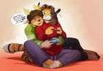 Rating: s
ID: 3977883
Date: 2023-04-07 15:20:19 -0400
Status: active
Score: 205
2023 alex_marx amused angry annoyed anthro antlers arms_around_waist barefoot bottomwear brown_hair christmas christmas_clothing christmas_sweater christmas_topwear clothed clothing controller countershading deer dialogue digital_media_(artwork) dualshock_4 duo english_text fangs feet felid female fur game_controller gaming green_eyes hair hi_res holding_controller holding_game_controller holding_object holidays hooves horn male mammal open_mouth orange_body orange_fur pantherine pants paws playing_video_game playstation playstation_4 playstation_controller prehistoric_species profanity saber-toothed_tiger simple_background sitting sitting_on_ground smile snickering sony_corporation sony_interactive_entertainment speech_bubble story story_at_source story_in_description striped_body striped_fur stripes sweater sweatpants task_(the-minuscule-task) teeth text the-minuscule-task tiger topwear ugly_christmas_sweater ugly_sweater wireless_controller post #3977883