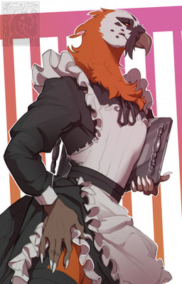 Rating: s
ID: 5553104
Date: 2025-05-06 13:28:21 -0400
Status: active
Score: 42
1cassius1 5_fingers accipitrid accipitriform anthro avian beak bearded_vulture bird claws clothing digital_drawing_(artwork) digital_media_(artwork) finger_claws fingers fur hi_res levante_(enlas) maid_uniform male old_world_vulture solo uniform vulture post #5553104