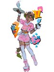 Rating: s
ID: 5603092
Date: 2025-05-27 20:02:32 -0400
Status: active
Score: 16
anthro beverage bottomwear canid canine canis clothing crop_top domestic_dog eyewear femboy glasses legwear male mammal milkshake painting_(artwork) papyuuno pink_clothing quad_skates roller_skates serving serving_tray shirt shorts simple_background solo thigh_highs topwear watercolor_(artwork) wearing_glasses white_background working post #5603092