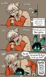 Rating: s
ID: 4357219
Date: 2023-10-17 08:02:16 -0400
Status: active
Score: 92
alternate_species anthro black_hair blush bodily_fluids byjovewhataspend canid canine comic crying dacryphilia dialogue duo ear_piercing english_text fingers furrification green_body hair hi_res izuku_midoriya katsuki_bakugou lagomorph leporid male mammal my_hero_academia piercing question_mark rabbit smile tears text post #4357219