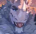 Rating: s
ID: 5650593
Date: 2025-06-18 08:08:14 -0400
Status: active
Score: 4
anthro blue_eyes corzh77 ear_piercing ear_ring facial_horn front_view fur glistening glistening_eyes grey_body grey_fur hi_res horn male mammal nose_horn one_eye_closed open_mouth outside piercing pink_tongue prehistoric_species rhinoceros ring_piercing solo tongue white_body white_fur woolly_rhinoceros post #5650593