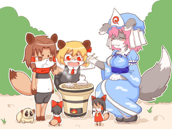 Rating: s
ID: 5176920
Date: 2024-11-12 08:34:39 -0500
Status: active
Score: 4
4:3 accessory alternate_species ambiguous_gender anthro benikurage bodily_fluids canid canine canis chopsticks cookie_(touhou) cooking domestic_dog female feral food furrification group hair_accessory hair_ribbon hi_res holding_chopsticks holding_object inmu-kun loris lorisoid mammal manatsu_no_yo_no_inmu mochi nadeko_(cookie) outside primate raccoon_dog reimu_hakurei ribbons rumia sakenomi_(cookie) saliva shichirin slow_loris strepsirrhine tanuki tenkan touhou usb_port_(nicoseiga46816714) vivian_(cookie) yuyuko_saigyouji post #5176920
