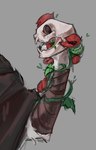 Rating: s
ID: 4866603
Date: 2024-06-20 13:36:01 -0400
Status: active
Score: 9
absurd_res alisonandhope anthro arm_wrapping arm_wraps bone canid canine canis clothed clothing death_(puss_in_boots) dreamworks flower fur grey_background hi_res holding_object holding_skull leaf male mammal mostly_offscreen_male offscreen_character offscreen_male plant puss_in_boots_(franchise) simple_background skull solo vines white_body white_fur wolf wrapped_arms wraps post #4866603