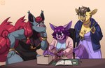 Rating: s
ID: 5535663
Date: 2025-04-28 04:46:18 -0400
Status: active
Score: 5
3_tails ambiguous_species anthro artist_logo bat bat_wings black_clothing black_leotard bracelet breasts canid canine chair chimeracauldron clothing desk eyewear female focused fox fur furniture glasses gold_(metal) gold_bracelet gold_jewelry grey_body grey_fur group gundam hair hi_res holding_object holding_tool holding_toy hoodie jewelry leotard logo mammal membrane_(anatomy) membranous_wings model_kit multi_tail office_chair purple_hair rectangular_glasses red_hair red_tail simple_background table tail thinking_pose tongue tongue_out tools topwear toy trio wearing_glasses wings yellow_background yellow_body yellow_fur post #5535663