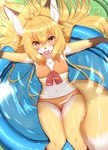 Rating: s
ID: 2883355
Date: 2021-08-17 11:06:42 -0400
Status: active
Score: 124
2021 ahoge amber_eyes anthro bikini blonde_hair blush breasts brown_body brown_fur brown_nose canid canine chest_tuft clothed clothing cute_fangs digital_media_(artwork) dipstick_ears dipstick_tail ear_markings fangs female female_anthro fluffy fluffy_tail fox fur gloves_(marking) hair hi_res high-angle_view horokusa0519 inner_ear_fluff kemono kiddie_pool korai_(horokusa) leg_markings long_hair looking_at_viewer mammal markings multicolored_body multicolored_ears multicolored_fur multicolored_tail navel open_mouth open_smile partially_submerged smile socks_(marking) solo swimwear tail tail_markings teeth tongue tuft two-piece_swimsuit wet wet_body white_body white_fur white_tail_tip yellow_body yellow_fur post #2883355