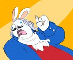 Rating: s
ID: 5642122
Date: 2025-06-14 15:54:09 -0400
Status: pending
Score: 3
2025 4_fingers anthro bent_arm black_facial_hair black_hair_bow black_mustache blue_clothing blue_eyes blue_suit clothed clothed_anthro clothed_male clothing colored_sketch cravat crossover curly_hair derp_eyes english_description eyelashes facial_hair fingers flat_colors fur ghost grey_hair hair half-length_portrait hand_pawpads lagomorph long_ears male male_anthro mammal mario_bros mario_plus_rabbids_kingdom_battle mustache nintendo no_eyebrows noseless overweight overweight_anthro overweight_male pawpads phantom_of_the_bwahpera pink_tongue portrait rabbid randomrabbidramblings raving_rabbids rayman_(series) red_clothing red_shirt red_topwear shirt simple_background sketch solo spirit suit tan_inner_ear tan_pawpads teeth tongue tooth_gap topwear ubisoft white_body white_cravat white_fur post #5642122
