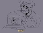 Rating: s
ID: 5628663
Date: 2025-06-08 11:05:41 -0400
Status: active
Score: 2
2022 absurd_res akita anthro barazoku bau_(melaisen) bell bell_collar bovid bovine bust_portrait canid canine canis cattle clothed clothed_anthro clothed_male clothing collar computer crossed_arms digital_drawing_(artwork) digital_media_(artwork) domestic_dog duo electronics english_text eyewear facial_piercing fake_screencap glasses grey_background hi_res horn laptop male mammal melaisen monochrome muscular muscular_anthro muscular_male nose_piercing nose_ring open_mouth piercing portrait ring_piercing shirt simple_background sketch smile spitz teeth text topwear yellow_text post #5628663