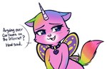 Rating: s
ID: 5130995
Date: 2024-10-21 21:00:05 -0400
Status: active
Score: 37
2019 anthro blue_eyes chimera collar collar_tag cute_fangs dialogue digital_media_(artwork) domestic_cat english_text eyelashes fangs felicity_(rainbow_butterfly_unicorn_kitty) felid feline felis female heart_collar_tag heart_nose heart_symbol heart_tag higglytownhero horn mammal multicolored_tail nickelodeon open_mouth pink_nose rainbow_butterfly_unicorn_kitty rainbow_tail semi-anthro simple_background solo tail teeth text white_background wings post #5130995