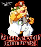 Rating: s
ID: 4424068
Date: 2023-11-19 12:10:13 -0500
Status: active
Score: 37
4_fingers alpha_channel bowser claws clothing coat doctor dr._bowser dr._mario english_text fangs fingers gesture hair hand_gesture hi_res horn humor koopa looking_at_viewer male mario_bros mathewmii medical_instrument nintendo pointing pointing_at_viewer red_hair scalie scientific_instrument shell simple_background solo spiked_shell spikes spikes_(anatomy) stethoscope teeth text tongue topwear transparent_background post #4424068