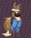Rating: s
ID: 3077111
Date: 2021-12-17 17:45:45 -0500
Status: active
Score: 88
2021 abstract_background anthro belly belly_overhang biped bra breasts brown_body brown_fur canid canine clothed clothing countershade_face countershade_torso countershading crop_top denim denim_clothing digital_drawing_(artwork) digital_media_(artwork) dipstick_tail ear_tuft ellipsis eyelashes eyes_closed eyeshadow female fluffy fluffy_tail fox full-length_portrait fur gloves_(marking) makeup mammal markings medium_breasts midriff pointy_ears portrait prick_ears shirt slightly_chubby slightly_chubby_anthro slightly_chubby_female solo sports_bra starreuges tail tail_markings thick_thighs topwear trisha_fox_(zzx) tuft underwear wide_hips post #3077111