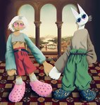Rating: s
ID: 5613407
Date: 2025-06-01 07:30:40 -0400
Status: active
Score: 1
2021 anthro biped boarboy bottomwear breasts bridge brown_clothing brown_shirt brown_topwear building clothing column crocs dated domestic_cat duo felid feline felis floor footwear green_bottomwear green_clothing green_pants hair hand_holding hi_res human landscape looking_at_viewer mammal midriff mountain navel pants pink_clothing pink_eyes pink_footwear pink_sclera pink_shoes plant red_bottomwear red_clothing red_shorts river roman_numeral shirt shoes shorts signature sky smile standing tile tile_floor topwear tree under_boob wall_(structure) white_hair post #5613407