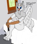 Rating: s
ID: 5658066
Date: 2025-06-21 12:47:46 -0400
Status: active
Score: 0
4_fingers 4_toes absurd_res anthro avian beak bed bird blue_eyes breasts brush digitigrade feet female fingers fur furniture grey_body grey_fur gryphon hi_res horn hybrid looking_at_viewer mythological_avian mythological_creature mythology on_bed owl quake-1 sigrid_(m4rsh4l_legacy) sitting sitting_on_bed solo tail text toes window window_sill wings post #5658066