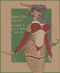 Rating: s
ID: 5266338
Date: 2024-12-25 23:15:05 -0500
Status: active
Score: 87
2024 absurd_res accessory anthro antler_headband armsocks big_breasts bra breasts choker christmas christmas_clothing cigarette cigarette_holder clothed clothing digital_media_(artwork) ear_piercing ear_ring female garter giraffe giraffid hair hi_res holidays horn jewelry lingerie lovelace_filigree mammal mature_female necklace open_mouth ossicone panties piercing purple_eyes ring_piercing simple_background slim solo stray_prey text thick_thighs underwear post #5266338