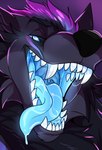 Rating: s
ID: 2842793
Date: 2021-07-22 22:52:23 -0400
Status: active
Score: 53
absurd_res anthro black_body black_fur blue_body blue_eyes blue_fur bodily_fluids bust_portrait canid canine canis drooling fangs fur grin hi_res logyn male mammal mouth_shot mythological_canine mythological_creature mythology open_mouth portrait purple_body purple_fur rindeadsong saliva saliva_string smile smirk solo teeth tongue tongue_out uvula werecanid werecanine werecreature werewolf wolf post #2842793