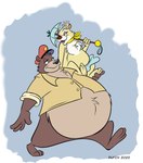 Rating: s
ID: 5358118
Date: 2025-02-07 19:37:23 -0500
Status: active
Score: 5
3_toes accessory anthro baloo barefoot bear belly belly_tuft big_belly bottomless carrying_another cheek_tuft chest_tuft cindy_bear clem_(dutch) clothed clothing collared_shirt dress_shirt duo dutch_(artist) facial_tuft feet female flower flower_in_hair fur grey_body grey_fur hair hair_accessory hanna-barbera hat head_tuft headgear headwear hi_res huge_belly looking_at_another male male/female mammal mostly_nude nilla_(urbansaint) obese obese_anthro overweight overweight_anthro overweight_male pantsless paws pilot_hat plant red_clothing red_hat red_headwear shirt soles the_jungle_book toes topwear tuft umbrella walking white_body white_fur yellow_body yellow_fur yogi_bear post #5358118