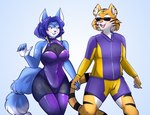 Rating: s
ID: 5652766
Date: 2025-06-19 04:09:18 -0400
Status: pending
Score: 1
anthro arm_tattoo blue_body blue_fur blue_hair blush canid canine clasped_hands clothed clothing digital_media_(artwork) duo eyewear felid female fox fur hair hi_res krystal_(star_fox) latex latex_clothing leotard male male/female mammal nintendo orange_body pantherine simple_background smile star_fox stripes sunglasses superhero tail tattoo thick_thighs tiger translucent translucent_clothing white_body white_fur zack_(zak898) zak898 zevulpes post #5652766