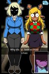 Rating: s
ID: 5656360
Date: 2025-06-20 18:59:44 -0400
Status: pending
Score: 96
anthro bodily_fluids bottomwear carol_holiday clothing deer deltarune female fist group hi_res hooves mammal meme monster nervous noelle_holiday sillyniko skirt smile susie_(deltarune) sweat text trio undertale_(series) why_dis_look_so_mad_(meme) post #5656360