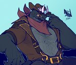Rating: s
ID: 5453768
Date: 2025-03-24 14:33:58 -0400
Status: active
Score: 14
2025 5_fingers abzel anthro bandit_(banditstavern) belt biceps biped black_body black_bottomwear black_clothing black_pants black_scales bottomwear clothed clothing cowboy_hat english_description fingers fish gold_(metal) gold_tooth grey_body grey_scales hat headgear headwear looking_away male marine muscular muscular_anthro muscular_male nintendo open_clothing open_shirt open_topwear overalls pants pecs red_eyes red_scarf salmonid_(splatoon) scales scarf shirt sitting smile smirk solo splatoon tipping_hat topwear post #5453768
