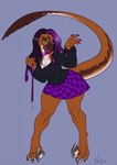 Rating: s
ID: 4683012
Date: 2024-03-27 12:09:11 -0400
Status: active
Score: 35
2024 4_fingers alternate_species alternative_fashion amber_(femsubamber) anthro barefoot black_clothing black_hair black_shirt black_topwear bottomwear breasts brown_body brown_scales choker claws cleavage clothed clothing colored_nails dinosaur dromaeosaurid exposure_variation eyewear feet female fingernails fingers glasses green_eyes hair hi_res holding_leash holding_object jewelry leaning leaning_forward leash long_tail looking_at_viewer medium_breasts multicolored_body multicolored_hair multicolored_scales nails necklace non-mammal_breasts prehistoric_species purple_bottomwear purple_choker purple_clothing purple_fingernails purple_hair purple_jewelry purple_leash purple_nails purple_necklace purple_skirt reptile scales scalie shirt sickle_claw simple_background skirt solo standing tail theropod toe_claws topwear two_tone_body two_tone_hair two_tone_scales velociraptor vera_(artist) wearing_glasses white_body white_scales post #4683012
