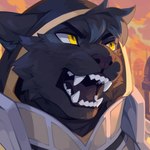 Rating: s
ID: 5650218
Date: 2025-06-18 02:03:25 -0400
Status: active
Score: 11
1:1 anthro black_body black_fur bust_portrait clothed clothing corzh77 ears_back fangs felid fur hi_res hooves looking_up male mammal open_mouth otsdarva pivoted_ears portrait solo teeth whiskers yellow_eyes post #5650218