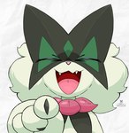 Rating: s
ID: 5298213
Date: 2025-01-10 03:16:53 -0500
Status: active
Score: 342
2024 ambiguous_gender anthro artist_logo bust_portrait cat_nose cat_pointing_and_laughing claws eyes_closed fangs felid fingers fur generation_9_pokemon gesture green_body green_fur hand_gesture laugh laughing_at_viewer logo lol_comments mammal mask meme meowscarada mocking nintendo open_mouth pink_nose pointing pointing_at_viewer pokemon pokemon_(species) portrait razgrizdl reaction_image rose_(razgrizdl) simple_background solo teeth tongue xd post #5298213