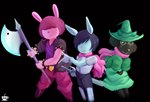 Rating: s
ID: 2948168
Date: 2021-09-27 19:57:24 -0400
Status: active
Score: 87
anthro arthur_(series) axe belt blush bzeh canid canine canis clothing crossover deltarune domestic_dog eyewear female fern_walters glasses group heart_symbol jacket kris_(deltarune) ladonna_compson lagomorph leporid long_sleeves mammal melee_weapon molly_macdonald pose rabbit ralsei scarf susie_(deltarune) sweater sword topwear undertale_(series) weapon post #2948168