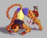 Rating: s
ID: 5651719
Date: 2025-06-18 18:02:59 -0400
Status: active
Score: 4
anthro ass_up bent_over calico_cat cheetah clothed clothed_female clothing container devious_grin domestic_cat duo felid feline felis female hi_res hunter_(hhdrawer) larger_female looking_at_butt male male/female mammal milk milk_container muscular muscular_female rubbing_hands_together size_difference wrestler post #5651719