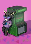 Rating: s
ID: 2757887
Date: 2021-05-27 14:52:05 -0400
Status: active
Score: 19
absurd_res anthro antlers arcade black_body black_bottomwear black_clothing black_fur black_pants blue_eyes bottomwear clothing deer drinking eyewear fur hand_in_pocket hi_res horn jacket male mammal orbitalis pants pockets polybius purple_background purple_clothing purple_jacket purple_topwear screen simple_background slushie smile solo sunglasses topwear vaporwave white_nose post #2757887