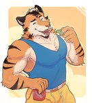 Rating: s
ID: 5079585
Date: 2024-09-28 04:28:00 -0400
Status: active
Score: 16
2024 5_fingers anthro black_body black_fur black_hair blue_clothing blue_shirt blue_tank_top blue_topwear bodily_fluids body_hair bottomwear bulge cel_shading chest_tuft claws clothed clothing container countershade_arms countershade_face countershade_fur countershade_hands countershade_torso countershading digital_media_(artwork) eyebrows eyes_closed felid finger_claws fingers freckled_face freckles fur hair happy happy_trail hi_res holding_container holding_object holding_whistle inner_ear_fluff male mammal midriff multicolored_body multicolored_fur multicolored_hair muscular muscular_anthro muscular_male orange_body orange_fur outline pantherine pecs pink_nose pink_tongue portrait pube_peek pubes shaded shirt signature snout solo standing striped_body striped_fur stripes sweat sweatdrop tan_body tan_countershading tan_fur tan_hair tan_outline tangkookie tank_top teeth text three-quarter_portrait three-quarter_view tiger tongue tongue_out topwear tuft two_tone_hair yellow_bottomwear yellow_clothing post #5079585