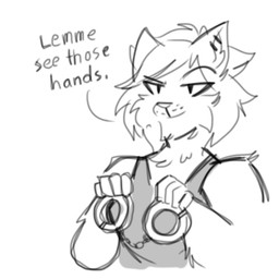 Rating: s
ID: 1378594
Date: 2017-11-13 22:08:17 -0500
Status: active
Score: 30
1:1 anthro black_and_white breasts cuff_(restraint) dialogue domestic_cat ear_piercing english_text eyebrows felid feline felis female handcuffs low_res maine_coon mammal metal_cuffs mittensmcgee monochrome piercing ptolema raised_eyebrow restraints shackles smile solo text post #1378594