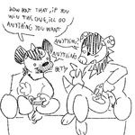 Rating: s
ID: 5337979
Date: 2025-01-29 07:01:24 -0500
Status: active
Score: 25
1:1 4_fingers american_opossum anthro bet black_and_white clothed clothing controller dialogue duo english_text female fingers furniture game_controller horn hyena kurty_(wahlgo) line_art male mammal marsupial mildread_(wahlgo) monochrome sketch sofa spotted_hyena teeth text wahlgo white_eyes post #5337979