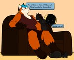 Rating: s
ID: 5040086
Date: 2024-09-09 19:04:47 -0400
Status: active
Score: 17
anthro barefoot blue_hair boots bottomwear breasts brown_clothing brown_shirt brown_tank_top brown_topwear canid canine canis chin_piercing clothing dialogue erin_(quakeroc) eyewear facial_piercing feet female footwear fox furniture glasses hair hi_res lip_piercing macro magnetiorchid mammal micro nose_piercing nose_ring piercing red_fox ring_piercing shirt shoes short_hair shorts sitting size_difference snakebite_piercing sofa tank_top text topwear trans_(lore) trans_woman_(lore) true_fox post #5040086