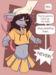 Rating: s
ID: 3415860
Date: 2022-06-28 00:45:29 -0400
Status: active
Score: 90
3:4 5_fingers absurd_res ambiguous_gender angry anthro bottomwear brown_hair clothed clothing clothing_cord cropped_hoodie cross-popping_vein dialogue drawstring drawstring_topwear duo english_text exclamation_point faceless_character female female/ambiguous fingers forced fully_clothed fur geometric_background grey_body grey_fur hair half-length_portrait hand_on_head hi_res hoodie human iconography inner_ear_fluff linked_speech_bubble looping_line mammal midriff motion_lines murid murine navel open_mouth orange_eyes path_lines petting pink_body polygonal_speech_bubble portrait rat rodent simple_background skirt solo_focus speech_bubble talking_to_another text the_man topwear tuft yelling post #3415860