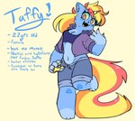 Rating: s
ID: 5548995
Date: 2025-05-04 16:56:10 -0400
Status: active
Score: 2
2020 3_toes 4_fingers anthro biped black_nose blonde_hair blue_body blue_fur bottomwear breasts character_name cheek_tuft claws clothed clothing crop_top denim denim_bottomwear denim_clothing denim_shorts english_text eyelashes facial_tuft fangs feet felid feline female fingers full-length_portrait fur hair hi_res horn jacket long_hair looking_at_viewer mammal midriff model_sheet multicolored_hair multicolored_horn multicolored_tail navel orange_hair orange_tail pawpads paws portrait purple_clothing purple_jacket purple_topwear raised_foot red_claws red_eyes red_hair red_tail shirt shorts small_breasts solo synnibear03 taffy_(synnibear03) tail teeth text toes topwear tuft two_tone_horn unicorn_horn yellow_pawpads yellow_tail post #5548995