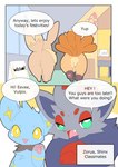 Rating: s
ID: 3760754
Date: 2022-12-20 00:31:58 -0500
Status: active
Score: 77
ambiguous_gender asking asking_another asking_what butt colored dialogue eevee english_text feral furniture generation_1_pokemon generation_4_pokemon generation_5_pokemon green_floor greeting group hi_res male_(lore) narration nintendo okazu paper_chain papercraft pawpads pink_pawpads pokemon pokemon_(species) question rear_view school shinx sign species_in_dialogue speech_bubble table talking_to_another text text_box too_late translucent_speech_bubble two_panel_image vulpix window zorua post #3760754