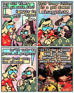 Rating: s
ID: 5674456
Date: 2025-06-29 00:07:32 -0400
Status: active
Score: 17
4:5 4_panel_comic aloha_shirt brown_hair cane canid canine canis cigarette cigarette_in_mouth clothing comic dialogue domestic_dog english_text eyewear floppy_ears fur glasses hair half-closed_eyes hat headgear headwear humor male mammal narrowed_eyes object_in_mouth open_mouth pattern_clothing pattern_shirt pattern_topwear politics rawdawgcomics shirt smoking_tobacco solo speech_bubble stahli_(rawdawgcomics) sunglasses tan_body tan_fur text topwear voting_booth yellow_body yellow_fur post #5674456
