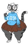Rating: s
ID: 4181125
Date: 2023-07-19 19:54:45 -0400
Status: active
Score: 27
4_fingers anthro big_breasts big_glasses bottom_heavy bottomwear braces breasts brown_eyes buckteeth cathy_(vdisco) clothed clothing digital_drawing_(artwork) digital_media_(artwork) domestic_cat eyewear felid feline felis female fingers flat_colors full-length_portrait fully_clothed fur glasses grey_body grey_fur hair hi_res ibm mammal portrait raised_tail round_glasses simple_background skirt solo standing striped_body striped_fur stripes sweater tail teeth thick_thighs topwear turtleneck vdisco whiskers white_background white_hair wide_hips post #4181125