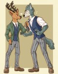 Rating: s
ID: 3046961
Date: 2021-11-27 21:50:32 -0500
Status: active
Score: 32
2020 5_fingers anthro antlers beastars canid canine canis caramelcorgi cervine clothed clothing clothing_pull deer duo eye_contact fingers hi_res horn legoshi_(beastars) looking_at_another louis_(beastars) louis_pulling_legoshi male mammal necktie necktie_pull red_deer signature wolf post #3046961
