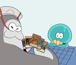 Rating: s
ID: 3597007
Date: 2022-09-30 03:35:21 -0400
Status: active
Score: 88
anthro baby_jelly big_man_(splatoon) card card_game duel_monster duo evil_face exodia_the_forbidden_one fish gaming grey_body hi_res humor imminent_death konami male manta_ray marine nintendo playing_card ray_(fish) smug speckled_body splatoon stingray thegreyzen yu-gi-oh! post #3597007