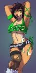 Rating: s
ID: 865034
Date: 2016-04-06 23:36:09 -0400
Status: active
Score: 107
2016 accessory alternative_fashion anthro arm_ribbon armband arms_above_head belt biped black_clothing black_hair black_legwear black_panties black_stockings black_thigh_highs black_underwear breasts brown_body brown_fur brown_markings cleavage clothed clothing countershade_face countershade_torso countershading crop_top english_text fangs felid female fluffies footwear fur gradient_background green_armband green_clothing green_crop_top green_eyes green_markings green_ribbon green_shirt green_topwear grey_background grey_markings hair hands_behind_head legwear looking_at_viewer loose_belt mammal markings medium_breasts midriff mismatched_legwear multicolored_body multicolored_fur navel open_mouth open_smile panties pink_nose pink_tongue prehistoric_species rave ribbons rinkai saber-toothed_tiger sabertooth_(anatomy) scene_(fashion) sharp_teeth shirt short_hair simple_background skimpy smile solo spots spotted_body spotted_fur spotted_markings standing stockings string studded_belt studs tan_body tan_countershading tan_fur tan_markings tattoo teeth text text_on_clothing text_on_topwear thigh_highs tongue topwear torn_clothing torn_crop_top torn_legwear torn_stockings torn_topwear translucent translucent_clothing translucent_legwear translucent_stockings under_boob underwear white_clothing white_fluffies white_footwear white_markings post #865034