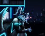 Rating: s
ID: 5119378
Date: 2024-10-16 16:51:45 -0400
Status: active
Score: 4
ambiguous_gender anthro arm_support biped canid canine city cityscape clothing cyberpunk eyewear fox futuristic futuristic_city futuristic_clothing futuristic_theme glowing glowing_clothing leaning_on_elbow lloxie_(character) mammal night nonbinary_(lore) phasefox science_fiction solo vape visor wolfrayay post #5119378