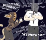 Rating: s
ID: 5025355
Date: 2024-09-02 09:19:16 -0400
Status: active
Score: 171
2024 absurd_res anthro armor beard clothed clothing duo english_text facial_hair felid feline female headgear helmet hi_res holding_melee_weapon holding_object holding_sword holding_weapon human journey_(band) khajiit male mammal melee_weapon meme microsoft muscular muscular_male musical_note musical_symbol pill_bottle sword symbol text the_elder_scrolls the_man the_man_(character) weapon post #5025355
