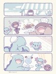 Rating: s
ID: 5419578
Date: 2025-03-08 04:31:01 -0500
Status: active
Score: 29
2025 ambiguous_gender anthro bow_tie chef_hat clodsire clothing comic cooking duo eyes_closed feral food generation_2_pokemon generation_9_pokemon group happy hat headgear headwear hi_res male nintendo open_mouth paldean_form paldean_wooper pokemon pokemon_(species) quagsire regional_form_(pokemon) signature simple_background sparkles tongue trio wooper yura_inaho post #5419578